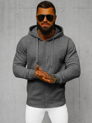 Bluza męska z kapturem rozpinana ciemno-szara OZONEE JS/2008Z