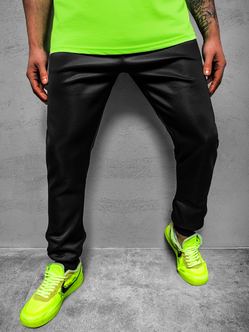 Штани спортивні чоловічі Чорно-Зеленi OZONEE JS/AM125Z