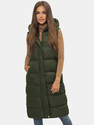 Стьобаний жіночий жилет tемно-Зелена OZONEE JS/M728/136