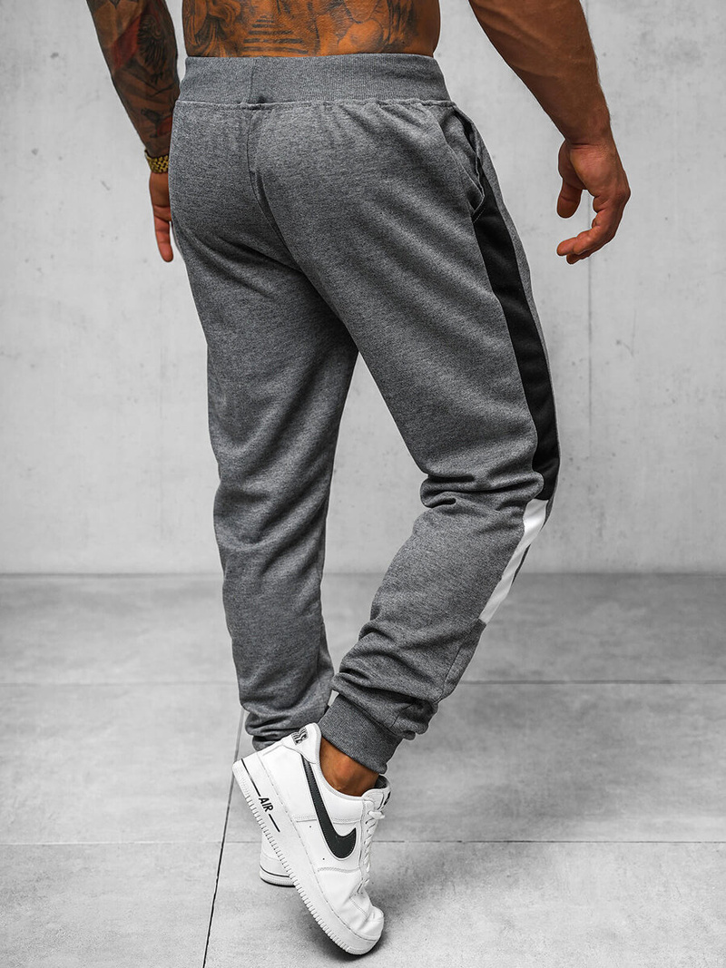 Spodnie dresowe męskie grafitowe OZONEE JS/8K211