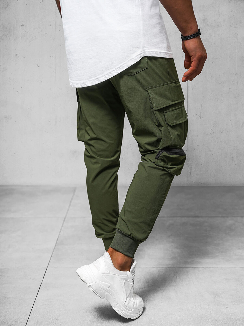 Spodnie męskie chino joggery khaki OZONEE O/PS5520