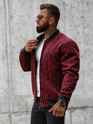 Kurtka męska bomberka czerwono-czarna OZONEE O/3A55