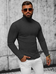 Sweter męski golf grafitowy OZONEE L/1596Z