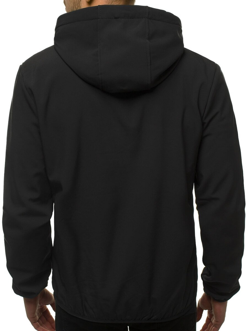 Kurtka softshell męska z kapturem czarna OZONEE JS/KS2183