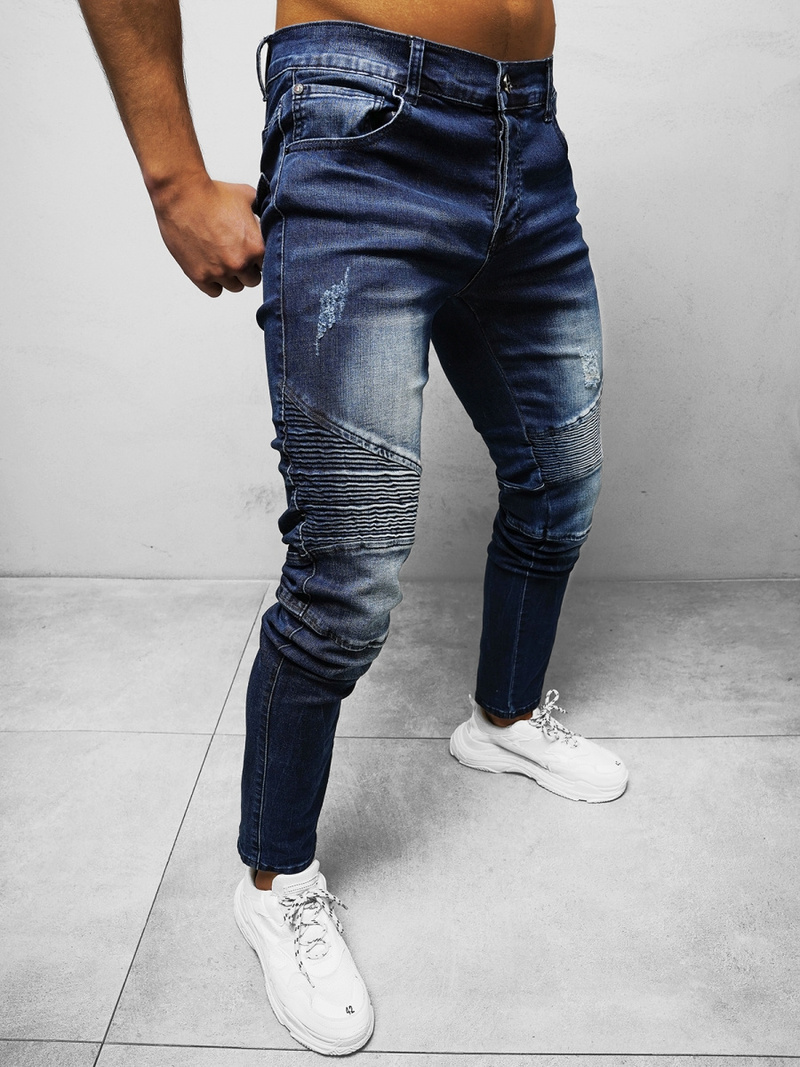 Spodnie jeansowe męskie niebieskie OZONEE NB/MP0028B