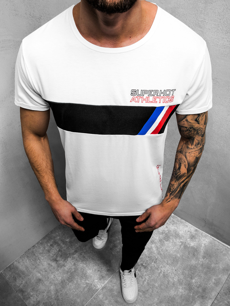 Футболка чоловіча Бiлий OZONEE JS/KS1957Z