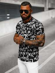 T-shirt męski czarny OZONEE O/T1268/3