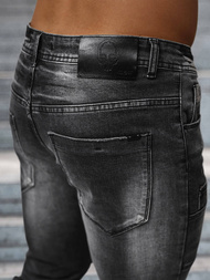 Spodnie jeansowe męskie slim fit czarne OZONEE NB/MP0155N