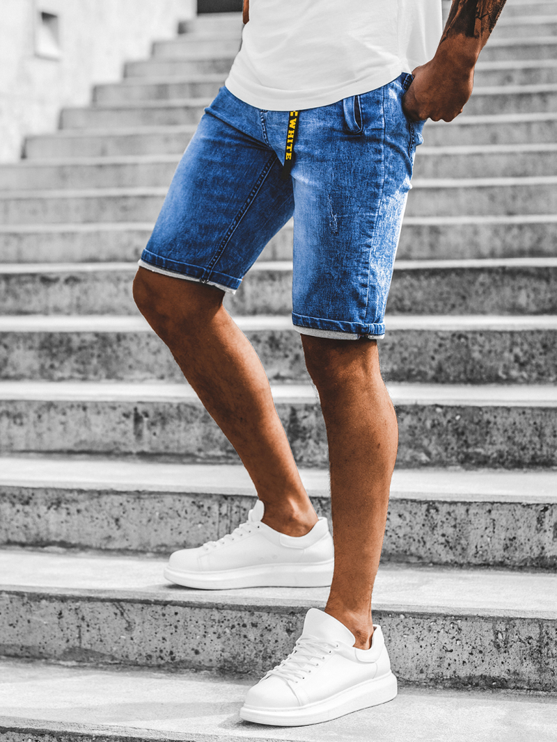 Spodenki męskie jeansowe niebieskie OZONEE RF/HY341/3