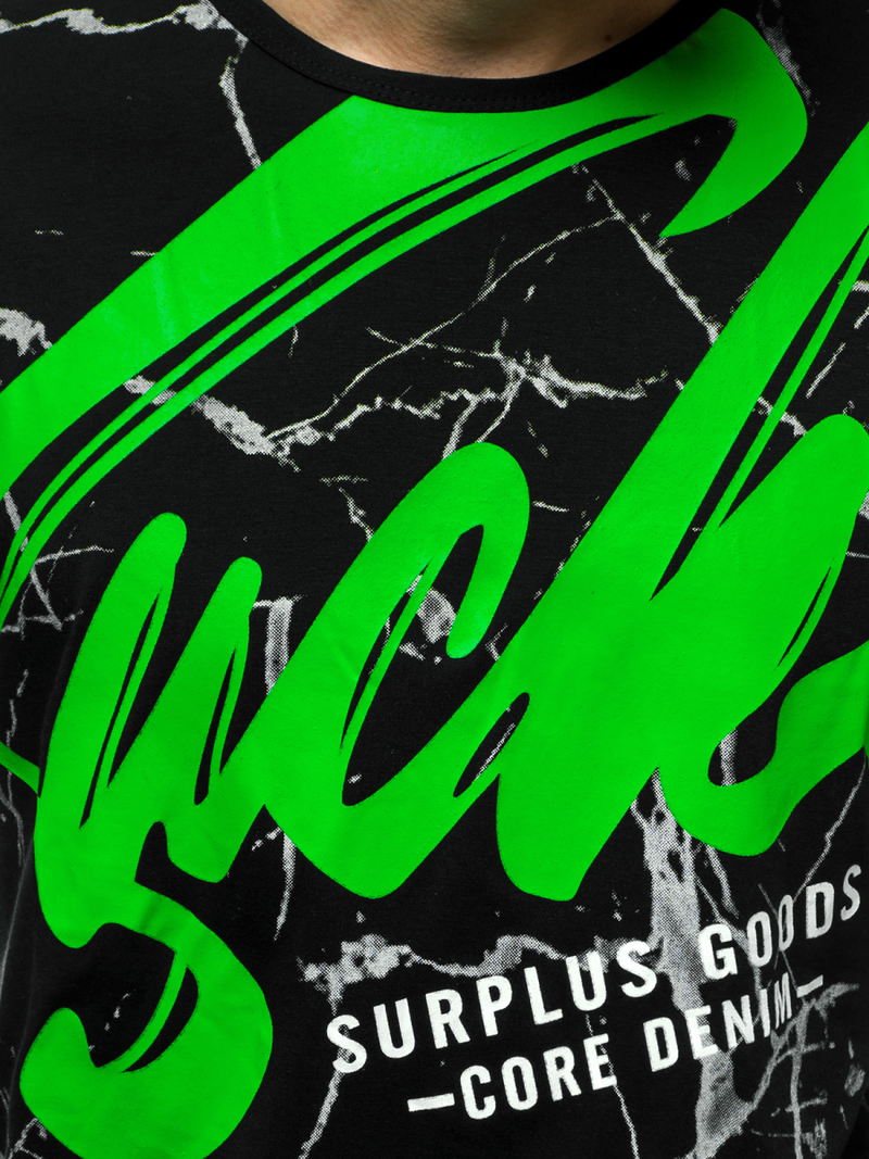 T-Shirt męski czarny OZONEE JS/KS2015Z