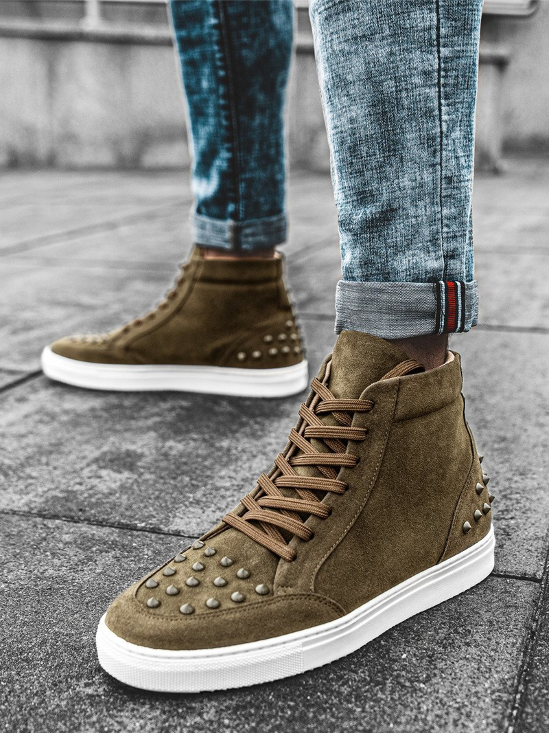 Sneakersy wysokie khaki OZONEE G/271