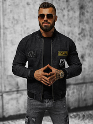 Kurtka męska jeansowa czarna OZONEE NB/MJ509NZ