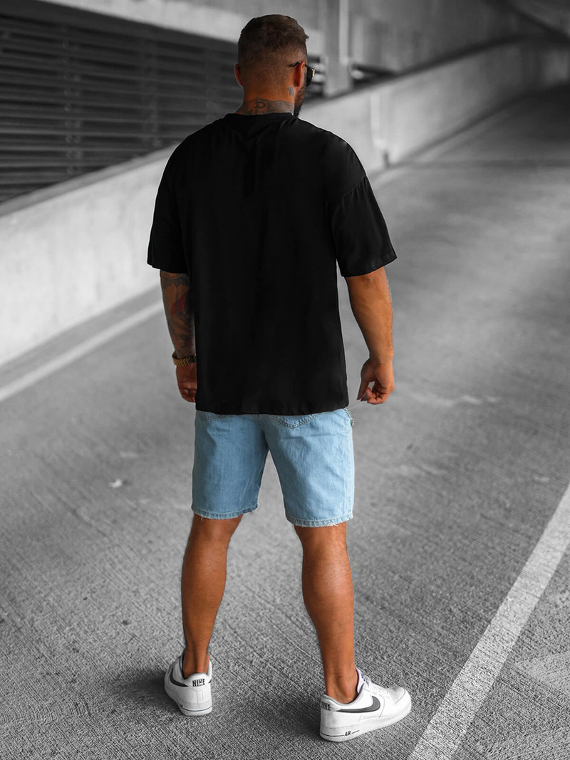 T-shirt męski oversize czarny OZONEE O/3431