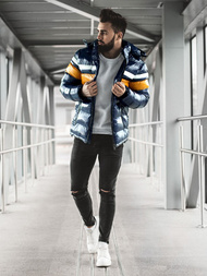 Kurtka zimowa męska pikowana granatowa OZONEE N/6463