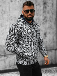 Толстовка Чоловіча Бiло-Чорна OZONEE O/3503BZZ