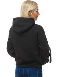 Bluza damska z kapturem czarna OZONEE O/12104