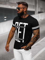 T-shirt męski czarny OZONEE O/8T1275/3