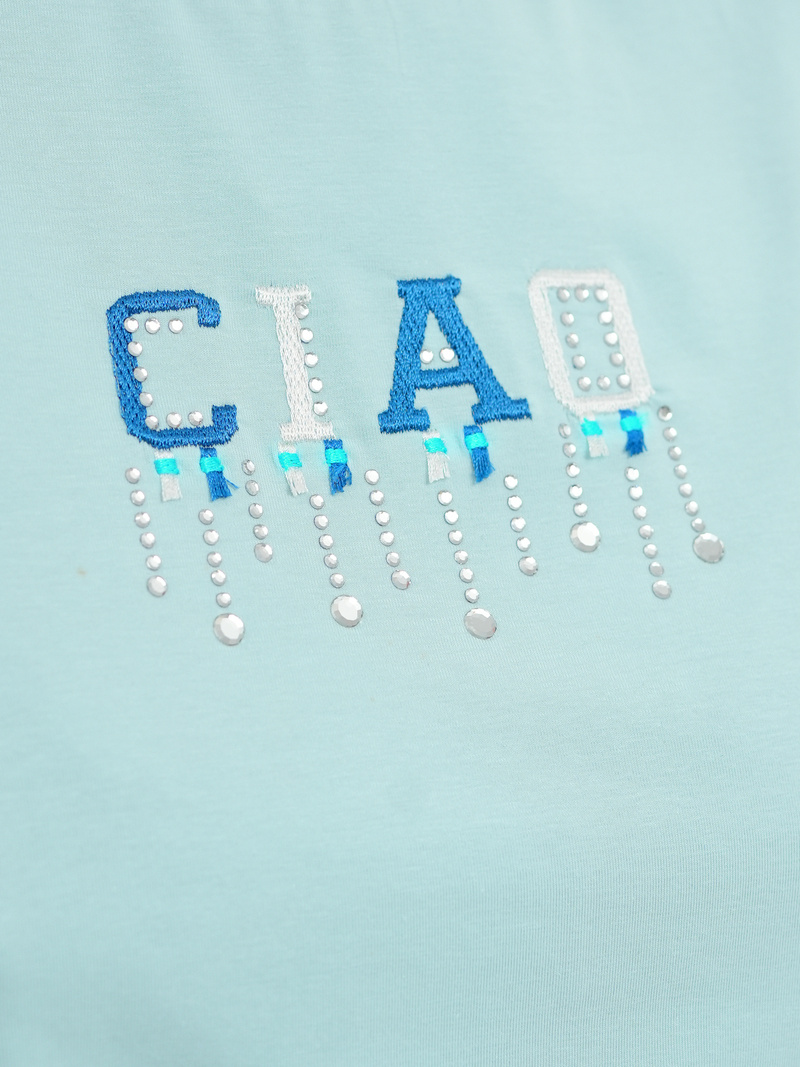 T-shirt damski jasno-niebieski OZONEE JS/RJ77542