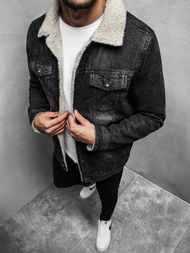 Kurtka męska jeans czarna OZONEE JB/JP1158Z