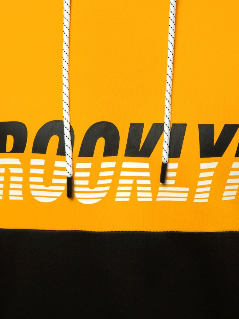 Bluza z kapturem męska żółto-czarna OZONEE JS/DD20127