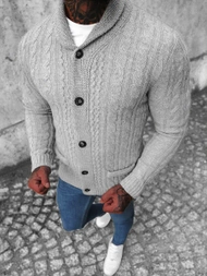 Sweter męski kardigan szary OZONEE NB/MM6017/2