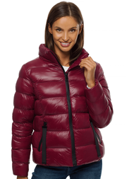 Kurtka pikowana damska bordowa OZONEE JS/M23061/7
