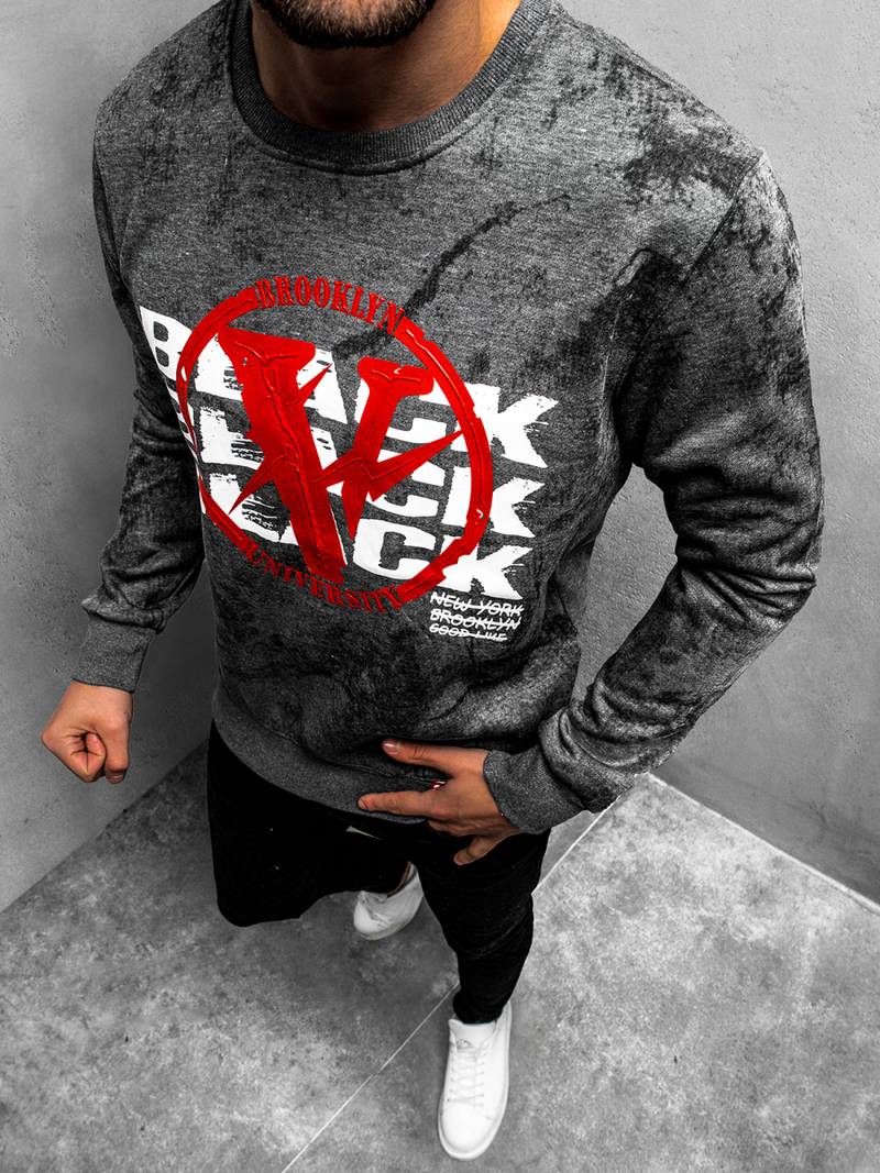 Bluza męska grafitowa OZONEE JS/DD225Z