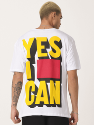 T-Shirt męski z nadrukiem biały OZONEE MR/21540