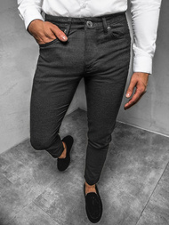 Spodnie męskie chino materiałowe grafitowe OZONEE DJ/5612