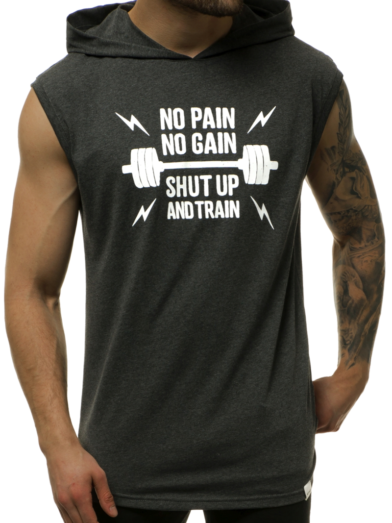 T-Shirt bez rękawów męski grafitowy OZONEE MACH/M1216