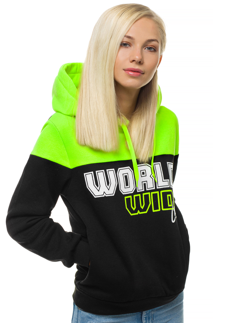 Bluza z kapturem damska czarna OZONEE JS/KSW2006