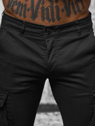 Spodnie męskie chino joggery czarne OZONEE NB/MP0202N