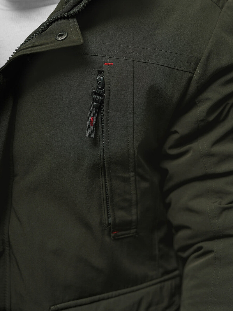 Kurtka zimowa męska ciemno-zielona OZONEE JS/5M718/136