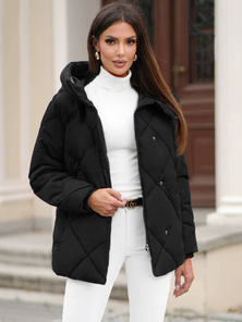 Kurtka zimowa damska pikowana czarna OZONEE JS/5M3175/392Z