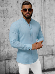 Koszula męska ze stójką jasno-niebieska OZONEE O/V30