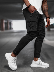 Spodnie męskie chino jogger materiałowe czarne OZONEE B/21203004Z
