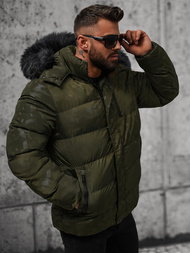 Kurtka zimowa męska pikowana zielona OZONEE JS/27M8109