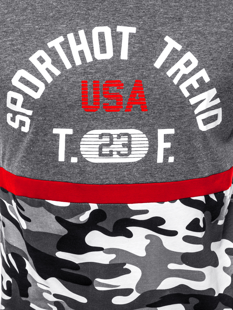 T-Shirt męski grafitowy OZONEE JS/SS10983Z