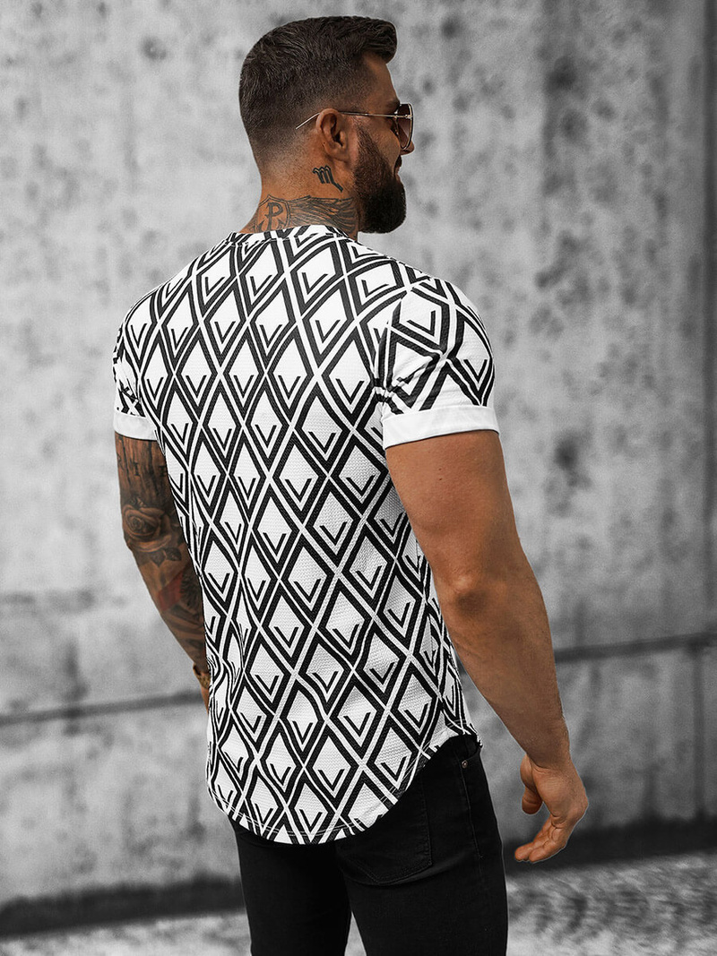 Футболка Чоловіча Бiло-Чорний OZONEE O/P1048