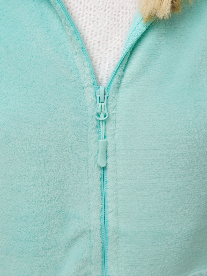 Bluza damska rozpinana z kapturem miętowa OZONEE JS/HH004/18