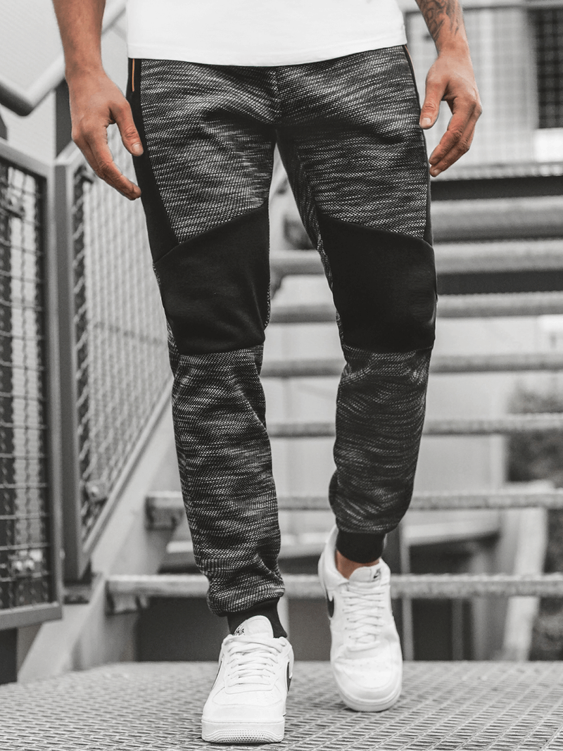 Spodnie dresowe męskie czarne OZONEE JS/K60017