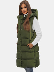 Стьобаний жіночий жилет Зелена OZONEE O/81276