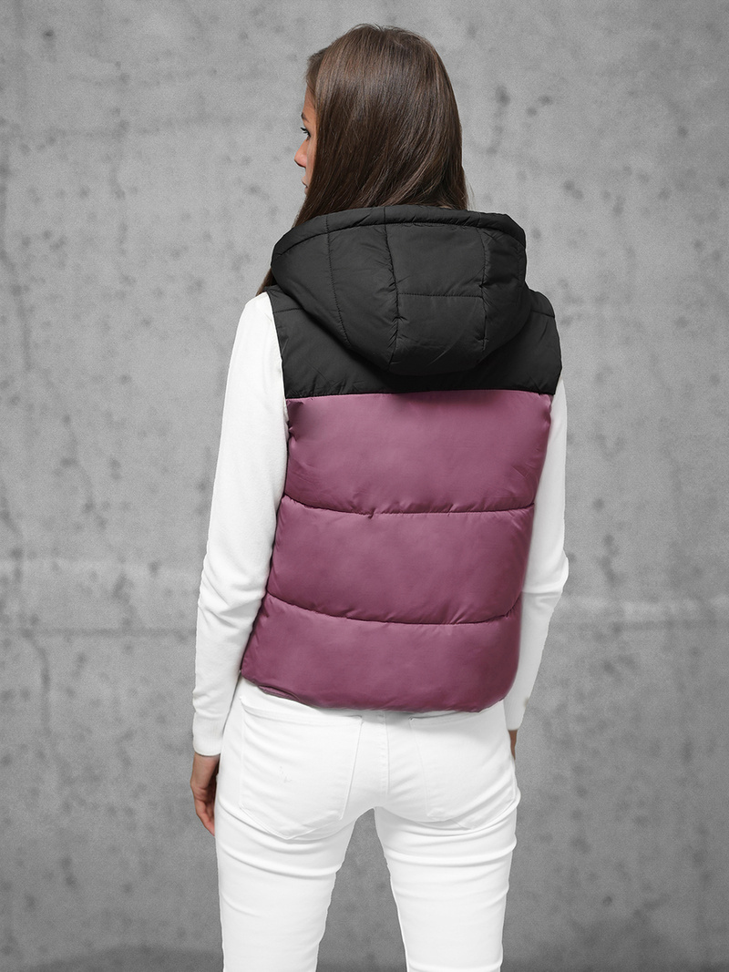 Стьобаний жіночий жилет tемно-pожева OZONEE JS/16M9112/53