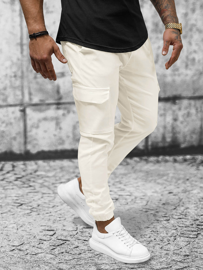 Чоловічі штани чинос екрю OZONEE O/P4051