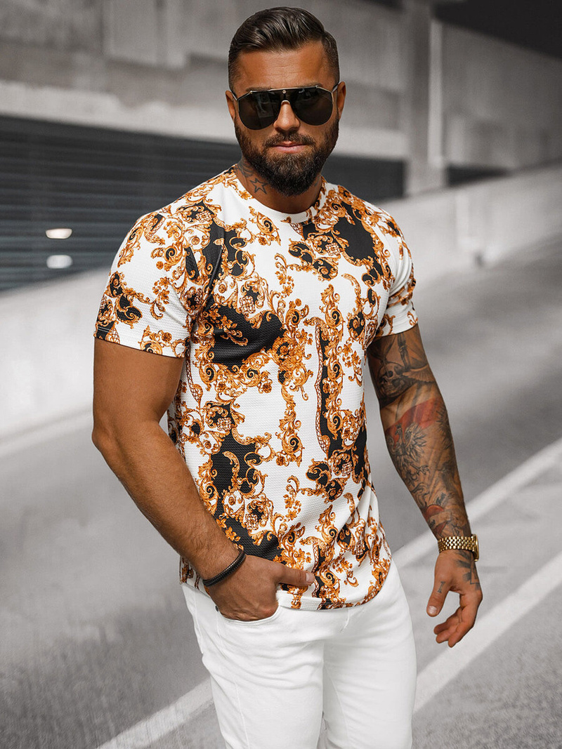 T-shirt męski biały OZONEE O/PT013