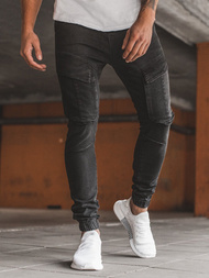 Spodnie jeans jogger męskie czarne OZONEE G/1067