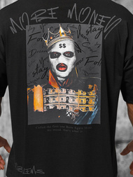 T-shirt męski oversize czarny OZONEE O/3429