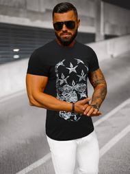 T-shirt męski czarny OZONEE O/T121/3Z