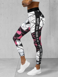 Legginsy damskie czarno-jasno-różowe OZONEE O/20432Z