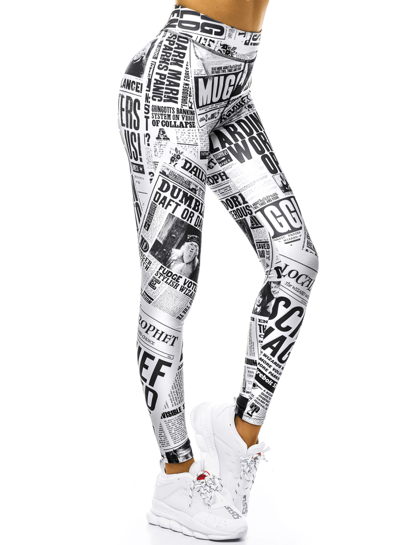 Legginsy damskie biało-czarne OZONEE O/20975